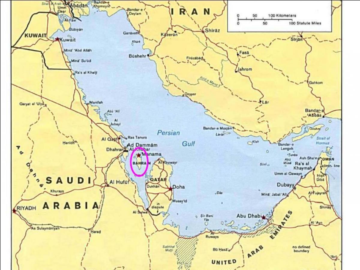 नक्शे के बहरीन द्वीप 