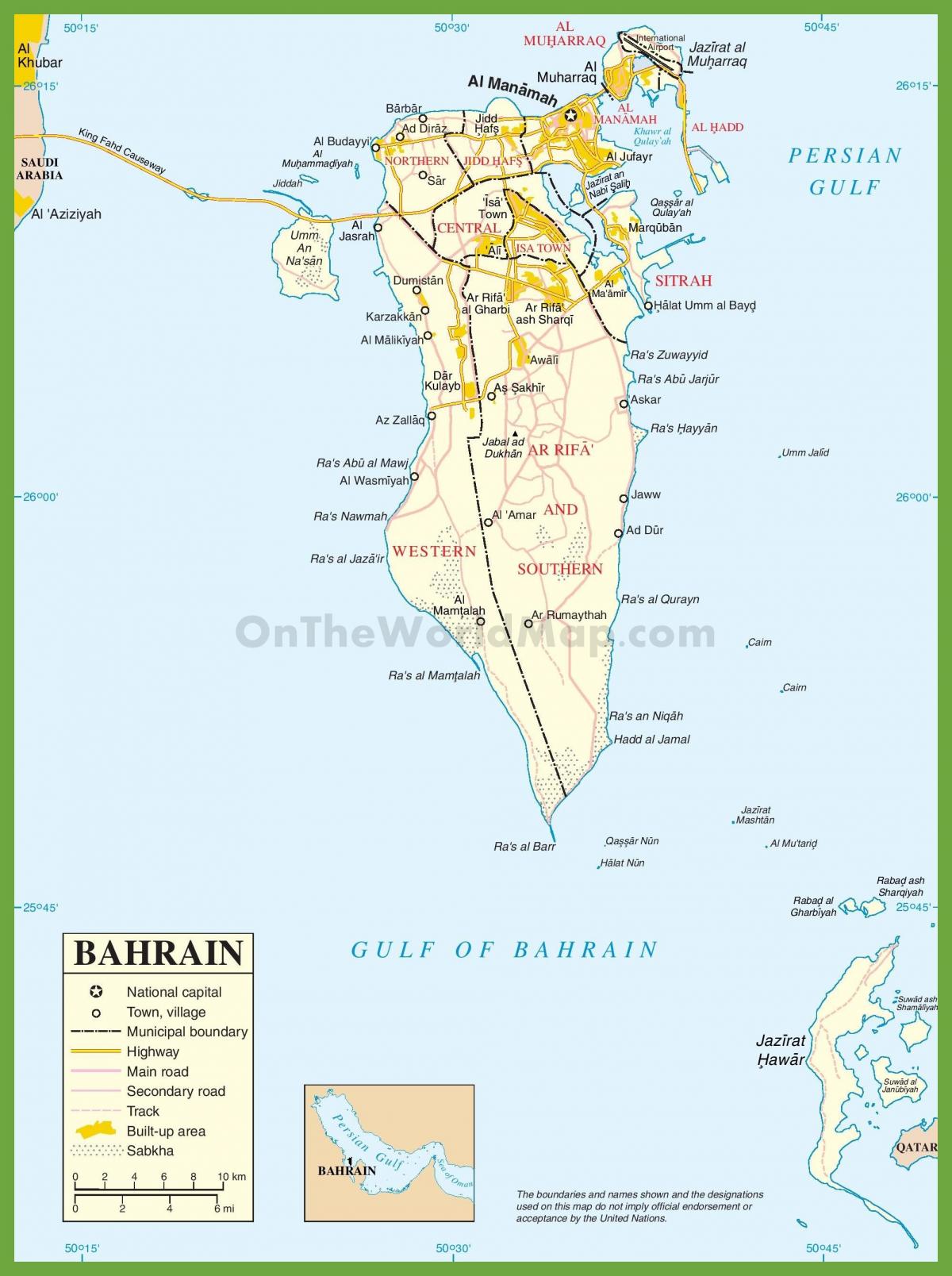 बहरीन के शहरों के नक्शे