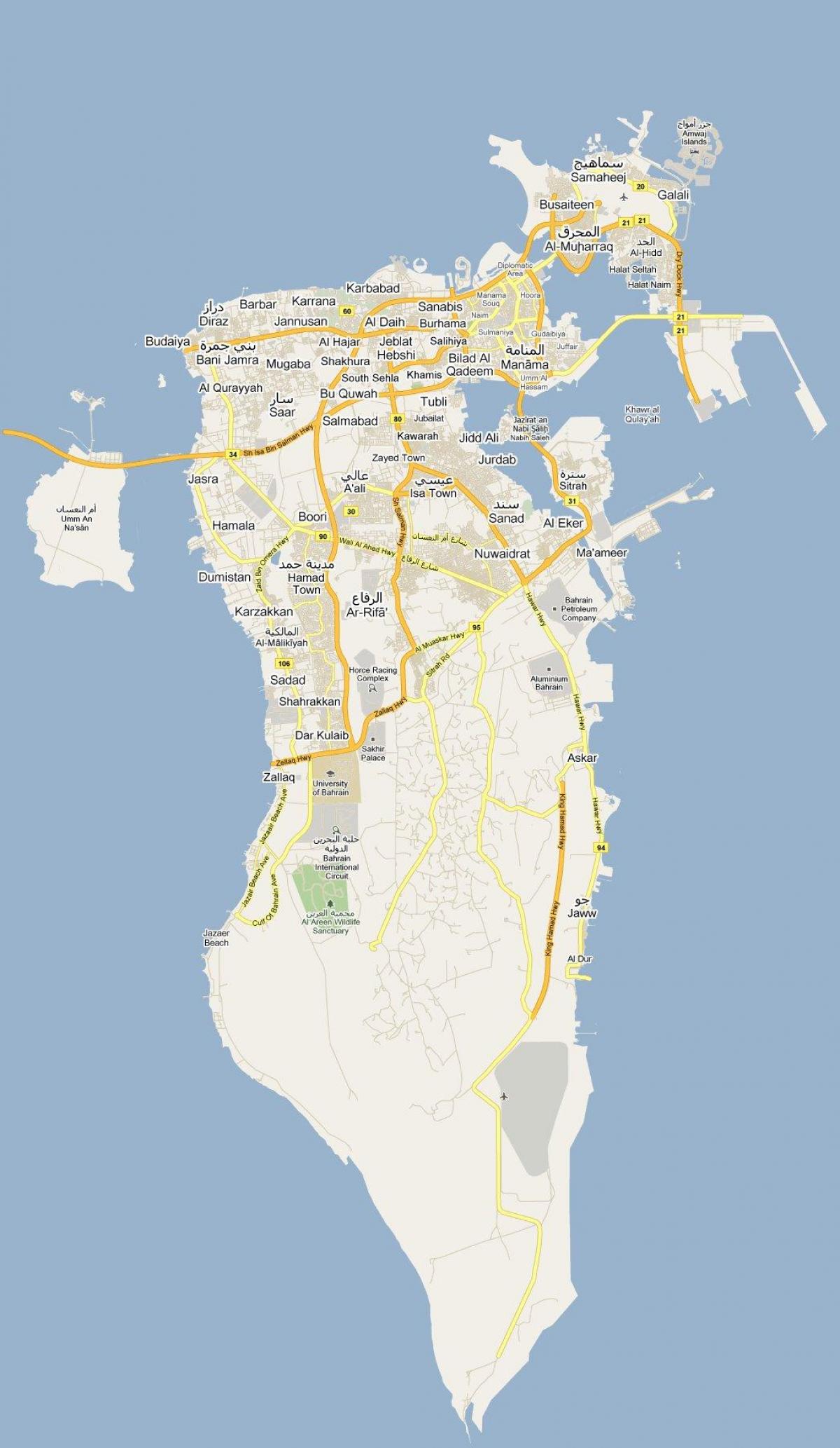 मानचित्र की सड़क के नक्शे, बहरीन